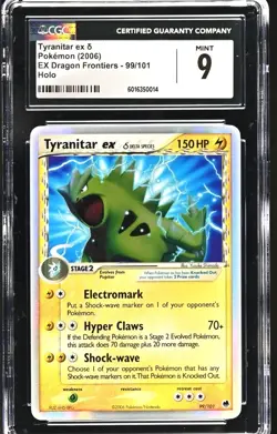 CGC 9 MINT Tyranitar ex Dragon Frontiers 99/101 Holo Pokemon Card - Image 1