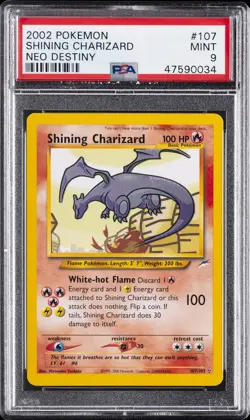 2002 POKEMON NEO DESTINY #107 SHINING CHARIZARD PSA 9 - Image 1