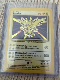 Zapdos Pokemon Holo 16/102 Base Set Hologram Single Card Unused - Image 1