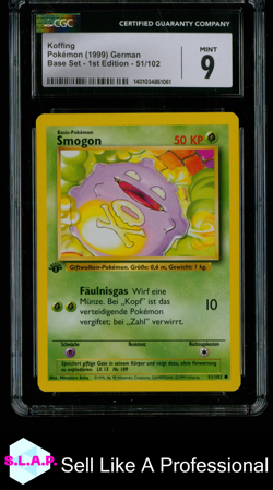 KOFFING BASE SET 1ST EDITION 51/102 POKEMON CGC 9 - Image 1
