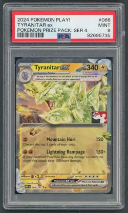 Pokemon Cards - PSA 9 Tyranitar EX 066/197 - Prize Pack Obsidian Flames - MINT - Image 1