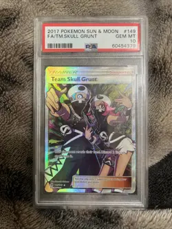 PSA 10 GEM MINT Pokemon Team Skull Grunt Sun & Moon Full Art 149/149 - Image 1