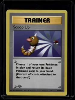 Pokemon TCG Scoop Up 78/102 Base Set Shadowless 1st Edition LP - Image 1