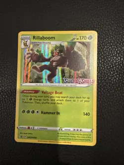 Rillaboom SWSH006 STAFF Pre Release Promo Sword & Shield Pokemon Card *read Desc - Image 1