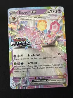 Pokemon TCG Espeon EX Stamped Prismatic 034/131 Evolutions Promo Card - Image 1