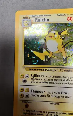 Raichu 16/130 Pokemon Base Set 2 Holo Rare Card Swirl 🌀 - Image 2