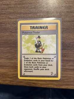 Pokemon Card Pokemon Trader 106/130 Rare Trainer Base Set 2 Trading Card TCG LP+ - Image 1