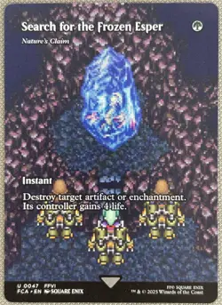 Search for the Frozen Esper - Nature's Claim - Showcase Final Fantasy MTG NM - Image 1