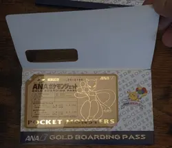 Pokemon ANA Pikachu Mew Mewtwo Original Gold Boarding Pass Set of 3 Promos - Image 3