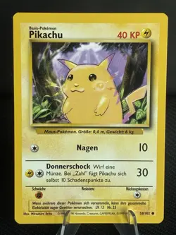 Pokemon Karte Pikachu 58/102 Base Set Deutsch Vintage Pokemon 1999 WOTC PSA - Image 1