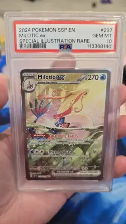 2024 POKEMON SSP EN-SURGING SPARKS SPECIAL ILLUSTRATION RARE MILOTIC EX PSA 10 - Image 1