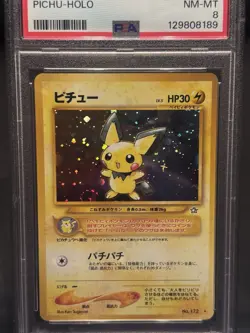 Pichu Holo #172 Japanese Neo Genesis 2000 Pokemon PSA 8 ⚡ w Swirl 🌀 - Image 2