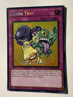 Yugioh! Ojama Trio - BLMM-EN010 - Secret Rare - 1st Edition Near Mint, English - Image 1