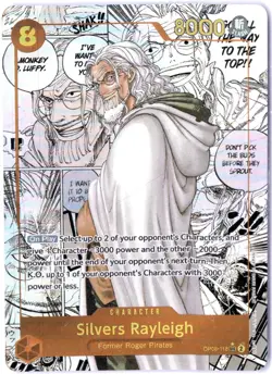 ULTRA RARE MANGA ALT ART LOW POP CUSTOM ONE PIECE!!! Silvers Rayleigh HOLOFOIL - Image 1