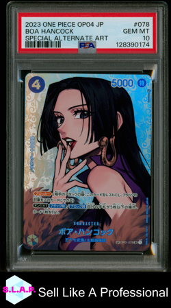 BOA HANCOCK SPEC ALT ART ONE PIECE AP OP04-KINGDOMS OF INTRIGUE 2023 078 PSA 10 - Image 1