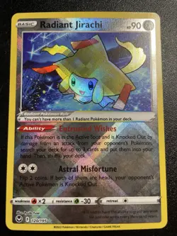 Radiant Jirachi 120/195 Swsh012: Silver Tempest Holo NM Pokemon Card 2022 - Image 1