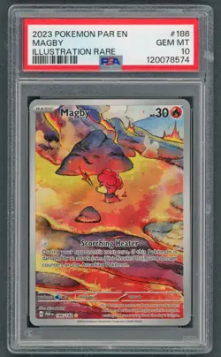 Pokemon Cards - PSA 10 Magby 188/182 - Paradox Rift IR - GEM MT - PSA10 - Image 1
