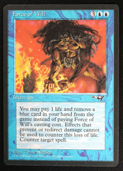 Force of Will Alliances Magic Card MTG 1996 - Image 1