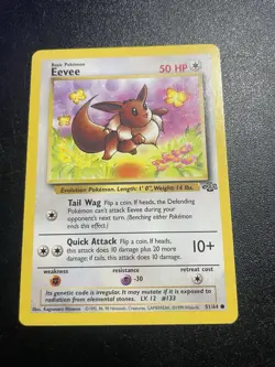 Eevee 051/64 Jungle Regular LP Pokemon Card 1999 - Image 1