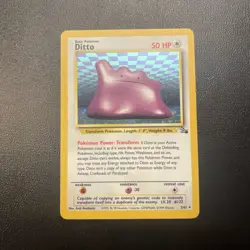 Pokemon TCG Ditto Fossil Unlimited Holo Card 3/62 - Image 1