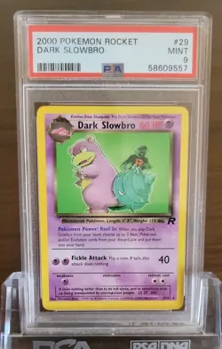 PSA 9 Dark Slowbro Team Rocket 29/82 Unlimited Pokemon Card Non Holo MINT - Image 1