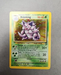 Pokemon TCG Card English Base Set 2 Nidoking 11/102 Holo Rare MP - Image 1