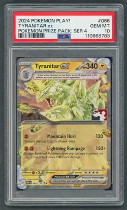 Pokemon Cards - PSA 10 Tyranitar EX 066/197 - Obsidian Flames Prize Pack GEM MT - Image 1