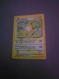 Pokemon TCG Base Set Raichu Holo Card 14/102 Unlimited Holo Rare - Image 2