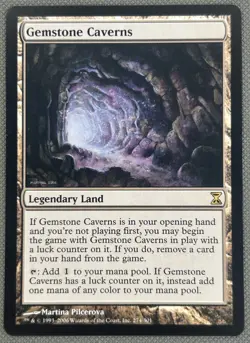 GEMSTONE CAVERNS MTG MAGIC THE GATHERING TIME SPIRAL RARE CARD NM - Image 1