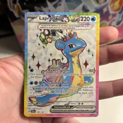 Pokemon TCG Stellar Crown Lapras EX Full Art Card 158/142 - Image 3