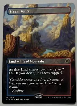 MTG Lorwyn Eclipsed Steam Vents Land - Island Mountain RARE REGULAR #0348 - Image 1