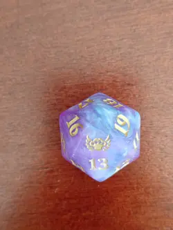 MTG Dice Streets of New Capenna Bundle Die - Purple spindown die D20 - Image 1