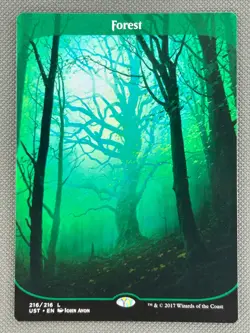 MTG Forest Full Art Unstable 216/216 Magic The Gathering NM - Image 2