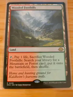 MTG Wooded Foothills 0236 Modern Horizons 3 M/NM Free UK P&P - Image 1