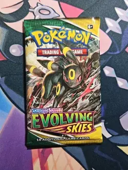 2021 Pokemon Evolving Skies Booster Pack Factory Sealed Umbreon Art NEW 25 - Image 1