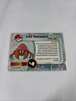 2000 Topps Pokemon TV Animation Series Black Logo #47 Parasect - Image 5