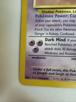 Pokemon Gengar 20/62 Fossil Unlimited - Image 3