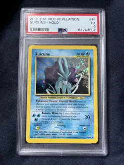 Pokemon TCG Suicune Neo Revelation 14/64 Holo Unlimited Holo Rare PSA 5 - Image 1