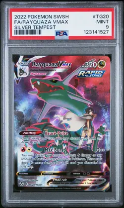 PSA MINT 9 - Fa/Rayquaza Vmax Silver Tempest Pokemon Sword & Shield Silver Tempe - Image 1