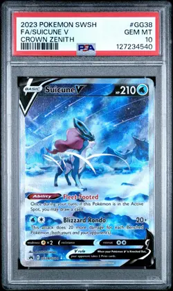 PSA GEM MT 10 - Fa/Suicune V GG38 Pokemon Sword And Shield Crown Zenith - Image 1