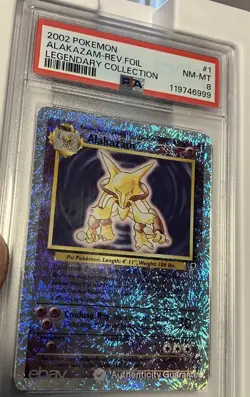 2002 Pokemon PSA 8 Alakazam Reverse Foil Legendary Collection - Image 2