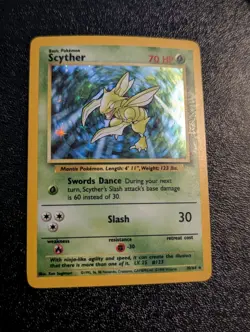 Pokemon TCG Scyther Jungle 10/64 Holo No Symbol MP/LP - Image 1