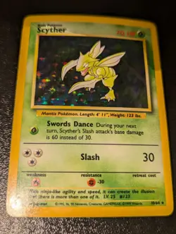 Pokemon TCG Scyther Jungle 10/64 Holo No Symbol MP/LP - Image 5