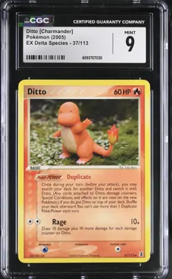 Pokemon TCG Ditto Charmander 37/113 Ex Delta Species CGC Graded Mint 9 2005 - Image 1
