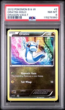Dratini-Holo Dragon Vault Pokemon Black & White Dragon Vault 2 NM PSA 8 - Image 1