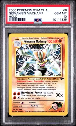 Giovanni's Machamp - Pokemon Gym Challenge #6 Holo - PSA 10 - Image 1
