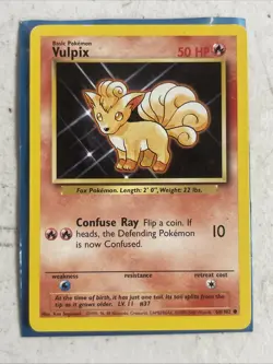 4th Print Mp Pokemon TCG Vulpix Base Set 68/102 Regular 1999-2000 Wizards Base - Image 1