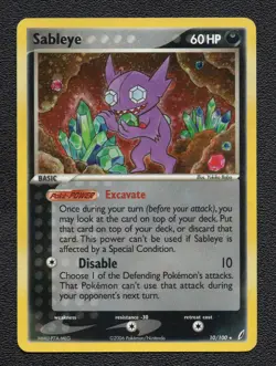Pokemon Sableye Holo 10/100 EX Crystal Guardians 2006 NM English Rare - Image 1
