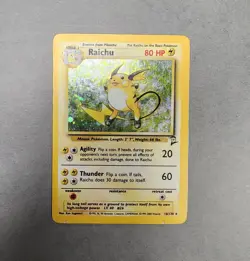 Pokemon TCG Raichu Base Set 2 16/130 Holo Unlimited Holo Rare WOTC SWIRL - Image 1