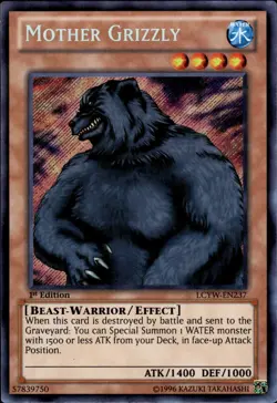 YUGIOH Mother Grizzly LCYW-EN237 1st edition Secret Rare Light-played LP - Image 1